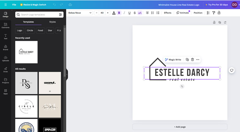 de canva editor