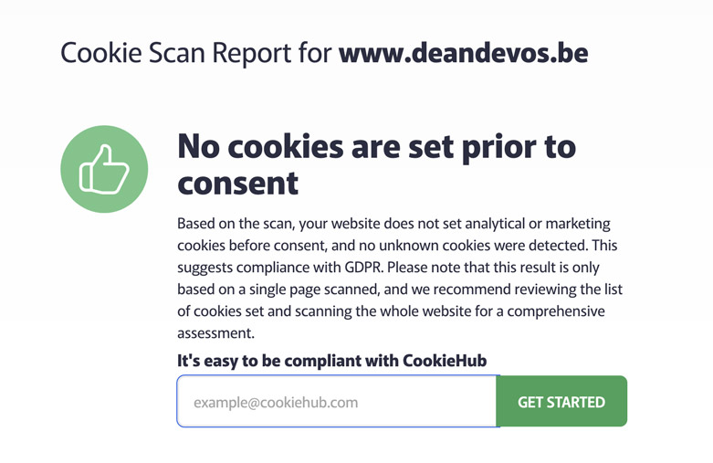 resultaat cookie scan